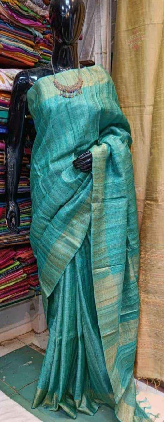 Pure tassar giccha silk saree