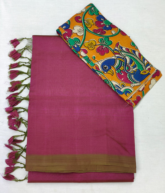 Mangalagiri handloom cottonsilk plain saree