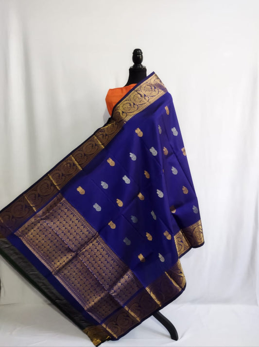 Kanchi silk Big border & Self plain duppata