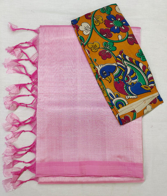 Mangalagiri handloom cottonsilk plain saree