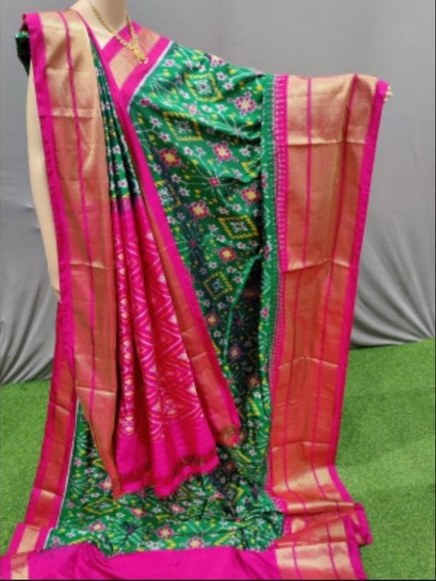 Pochampally ikkat pure kaddi border silk saree